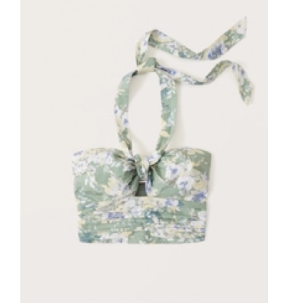 NWOT Abercrombie poplin knot front halter